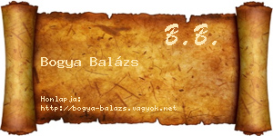 Bogya Balázs névjegykártya